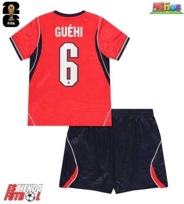 Inglaterra Marc Guehi #6 Segunda Equipación Niños Mundial 2026 Manga Corta (+ Pantalones cortos)